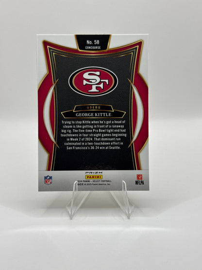 George Kittle #58 Green Yellow Prizm Shock Concourse Level 2024 Panini - Select Football