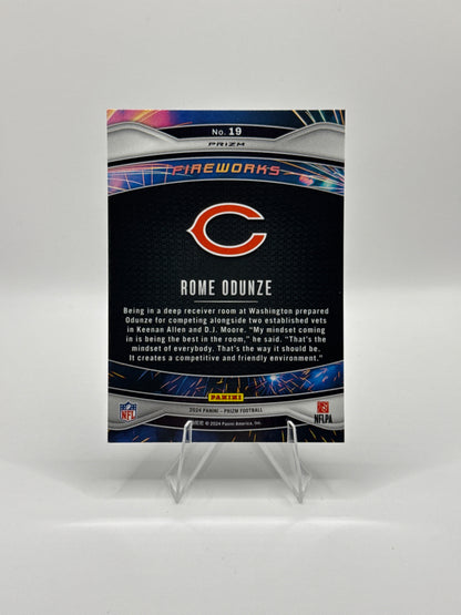 Rome Odunze (Rookie) #19 Green Fireworks 2024 Panini - Prizm