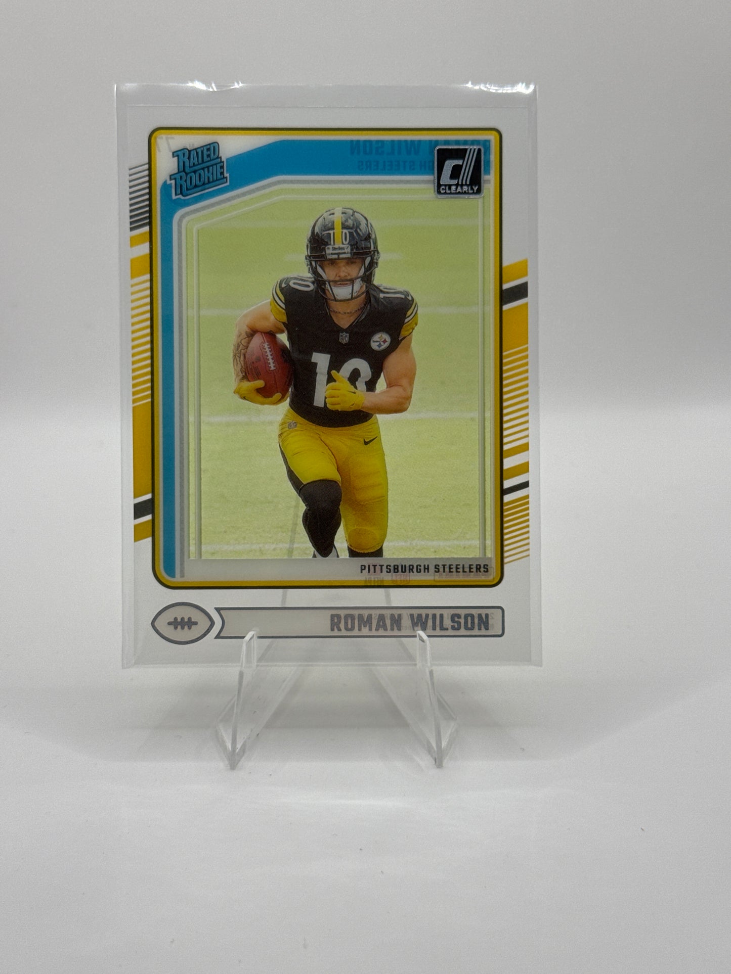 Roman Wilson Rated Rookie #77 2024 Panini - Clearly Donruss Football