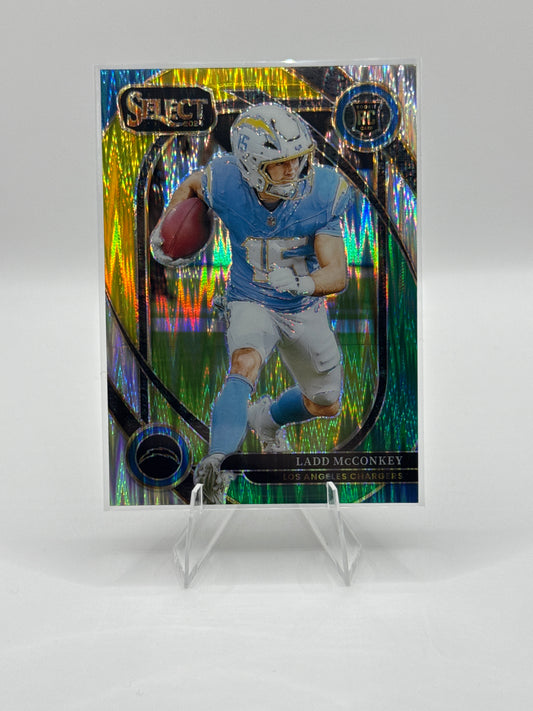 Ladd McConkey (Rookie) #268 Green Yellow Prizm Shock Club Level