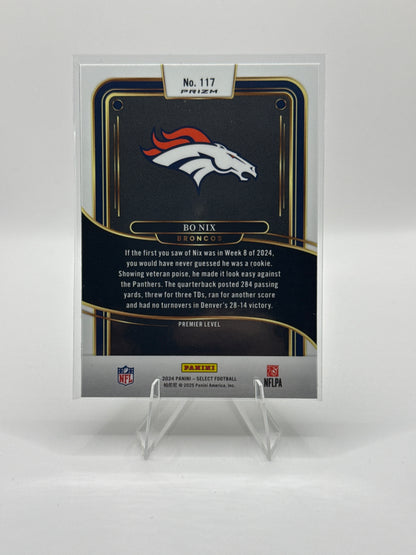 Bo Nix (Rookie) #117 Red Black Prizm Shock Premier Level