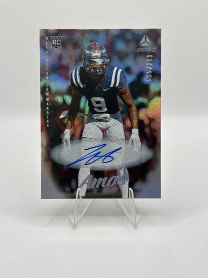 Trey Amos (Rookie) #163 Silver Auto 535/700 2025 Panini - Luminance Football