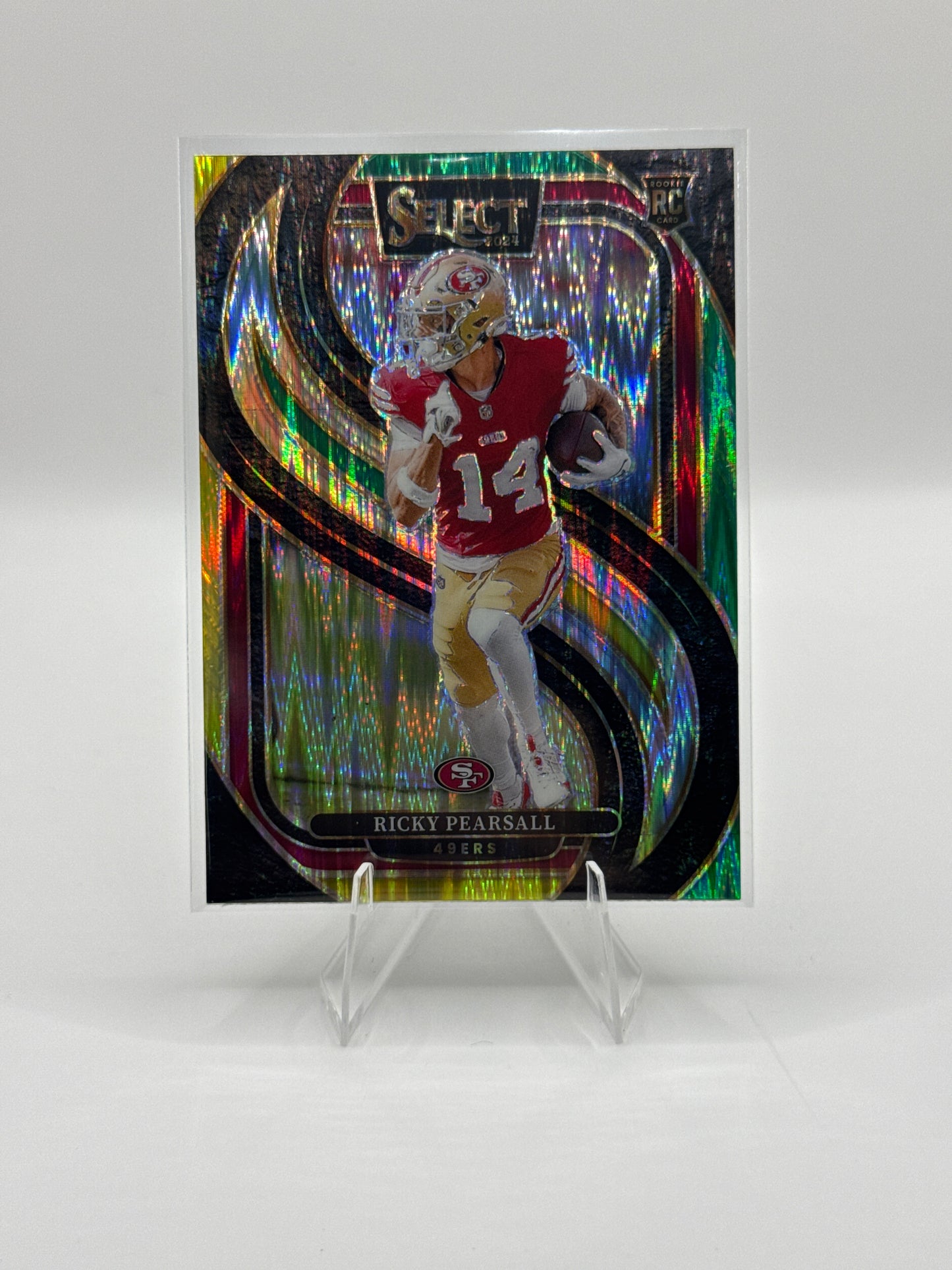 Ricky Pearsall (Rookie) #173 Green Yellow Prizm Shock Premier Level 2024 Panini - Select Football