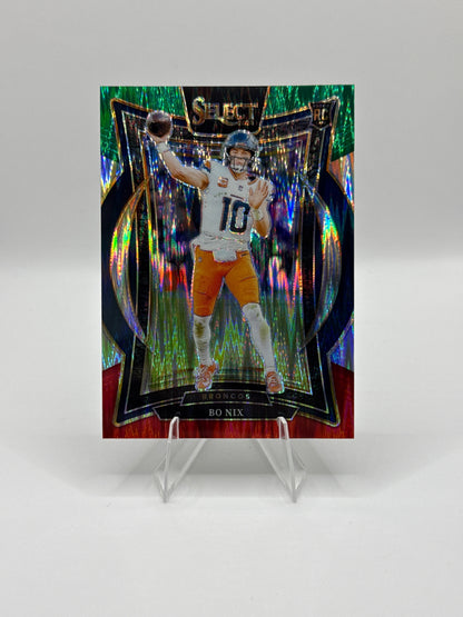 Bo Nix Rookie #30 Green Red Prizm Shock Concourse Level