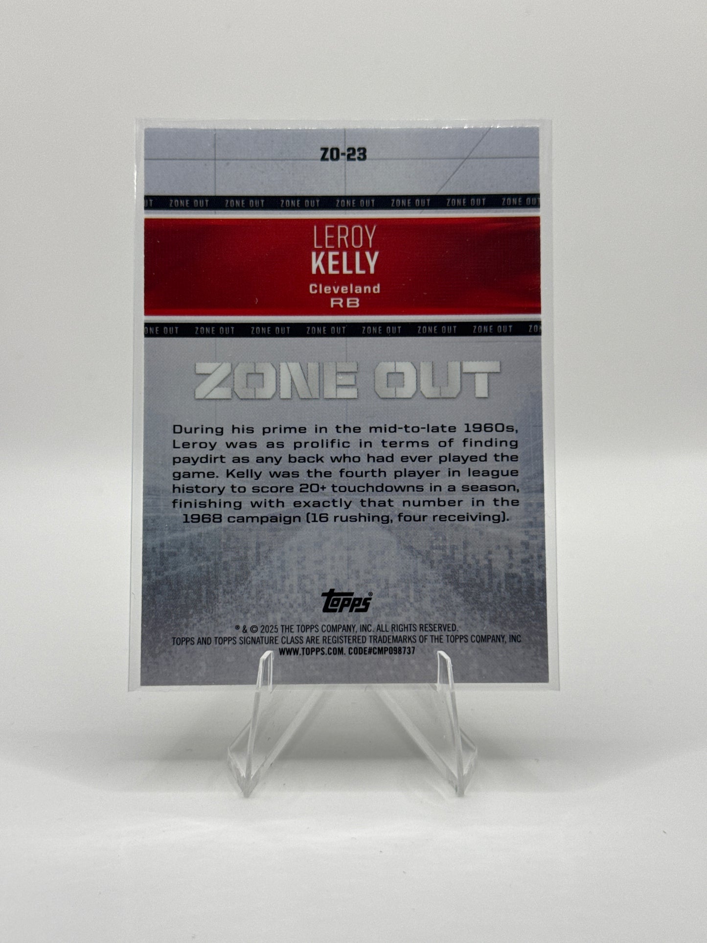 Leroy Kelly #ZO-23 Zone Out 2025 Topps Signature Class