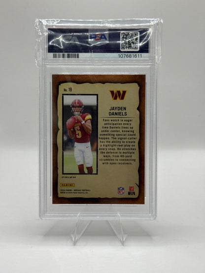 Jayden Daniels (Rookie) #19 Red Notoriety Color-Match PSA 8