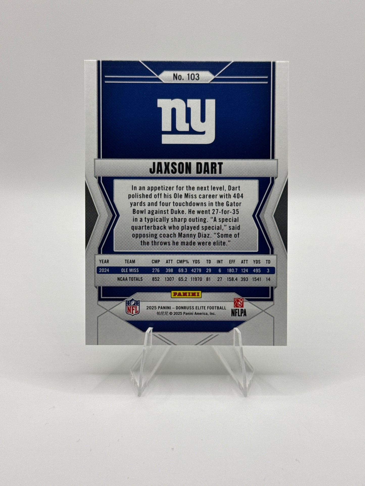 Jaxson Dart (Rookie) #103 Green Disco 2025 Panini - Donruss Elite Football