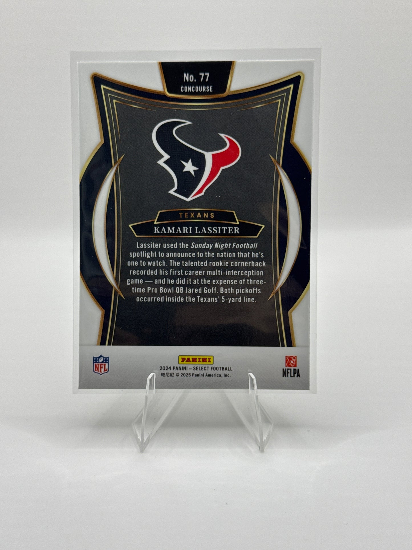 Kamari Lassiter (Rookie) #77 Concourse Level 2024 Panini - Select Football