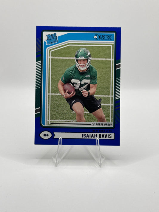 Isaiah Davis Rated Rookie #386 Blue Press Proof