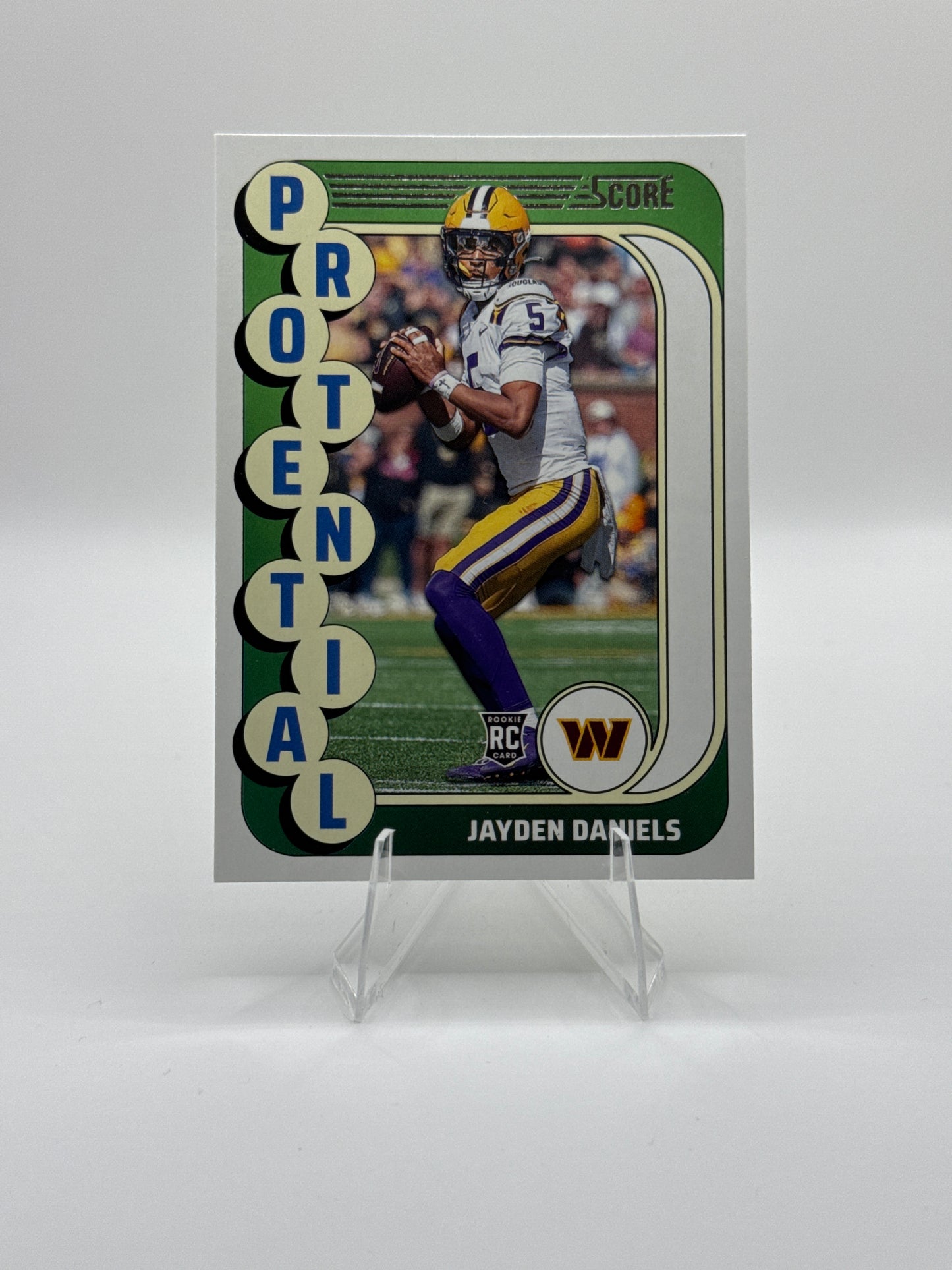 Jayden Daniels (Rookie) #3 Protential 2024 Panini - Score Football (LSU Uniform)