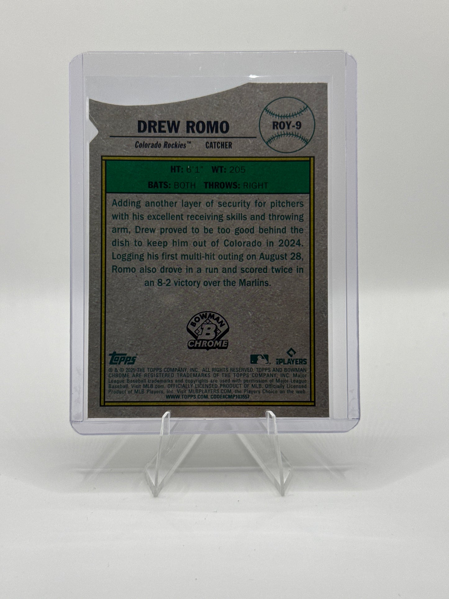 Drew Romo #ROY-9 Rookie of the Year Favorites Mojo