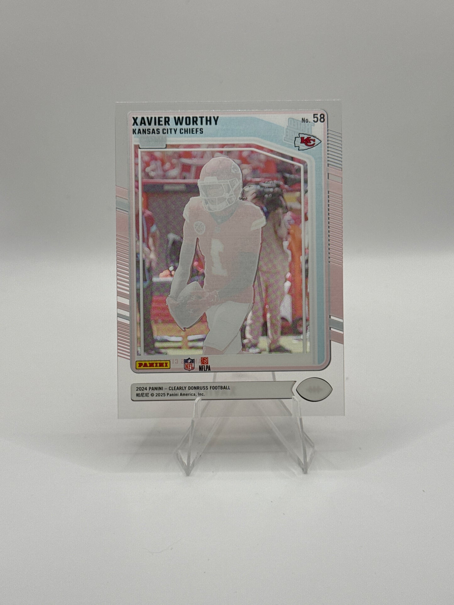 Xavier Worthy Rated Rookie #58 2024 Panini - Clearly Donruss Football