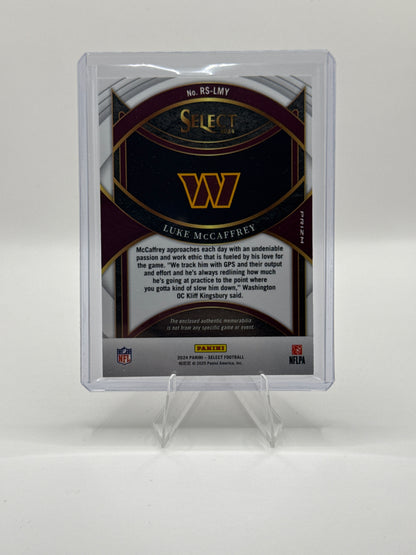 Luke McCaffrey (Rookie) #RS-LMY Red Prizm Rookie Swatches