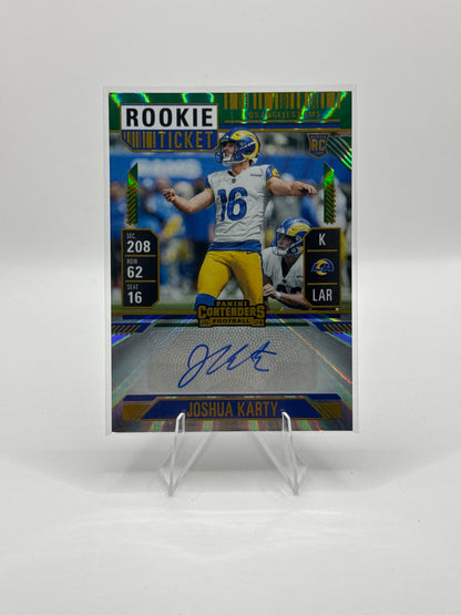 Joshua Karty (Rookie) #245 Green Rookie Ticket Autograph 2024 Panini - Contenders