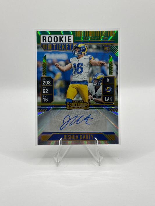 Joshua Karty (Rookie) #245 Green Rookie Ticket Autograph 2024 Panini - Contenders