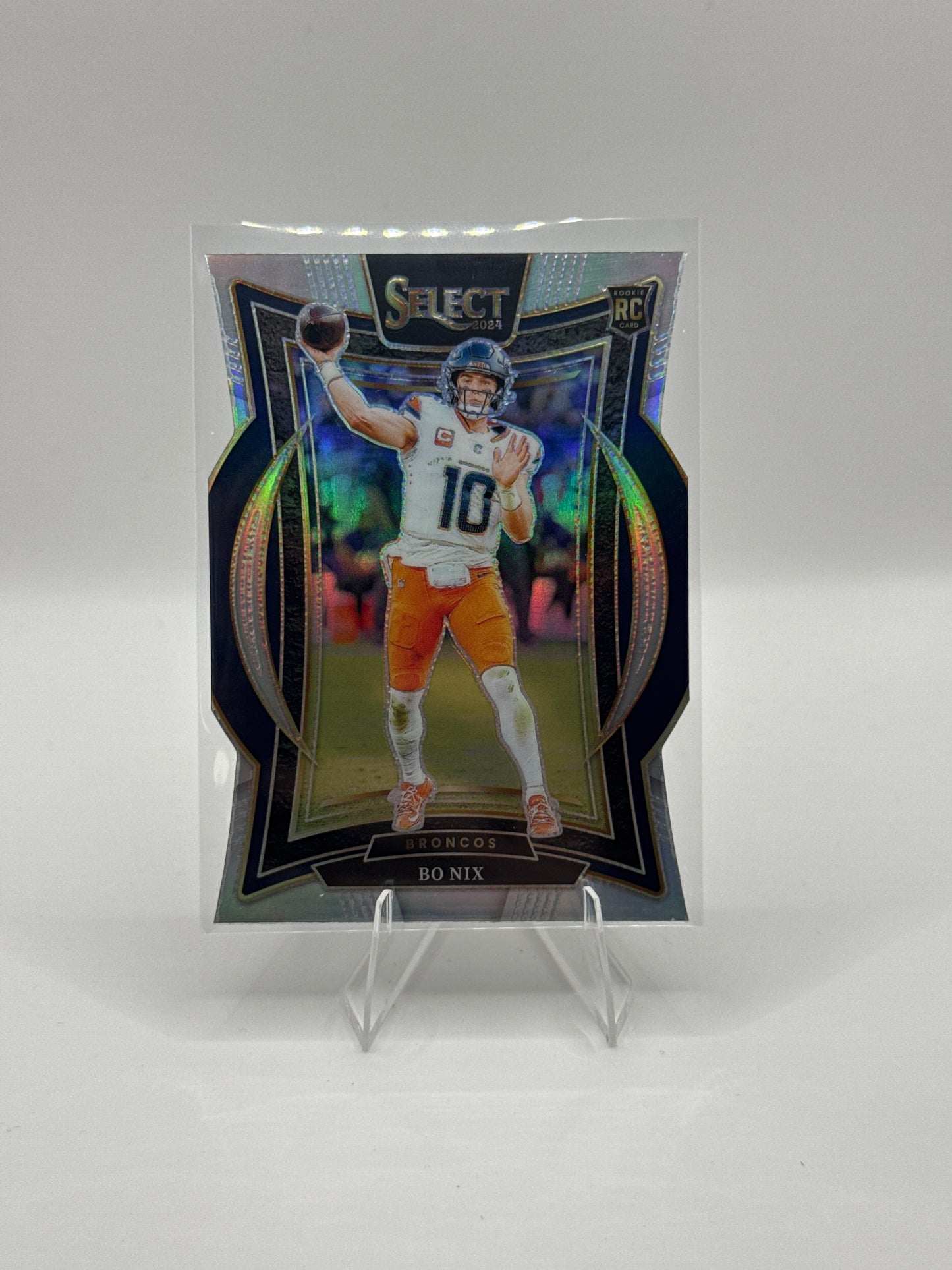Bo Nix #30 Silver Prizm Die-Cut Concourse Level 2024 Panini - Select Football
