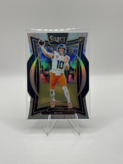 Bo Nix #30 Silver Prizm Die-Cut Concourse Level 2024 Panini - Select Football