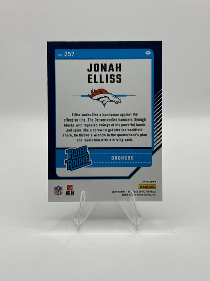 Jonah Elliss Rated Rookie #257 Blue Hyper 2024 Panini - Donruss Optic Football