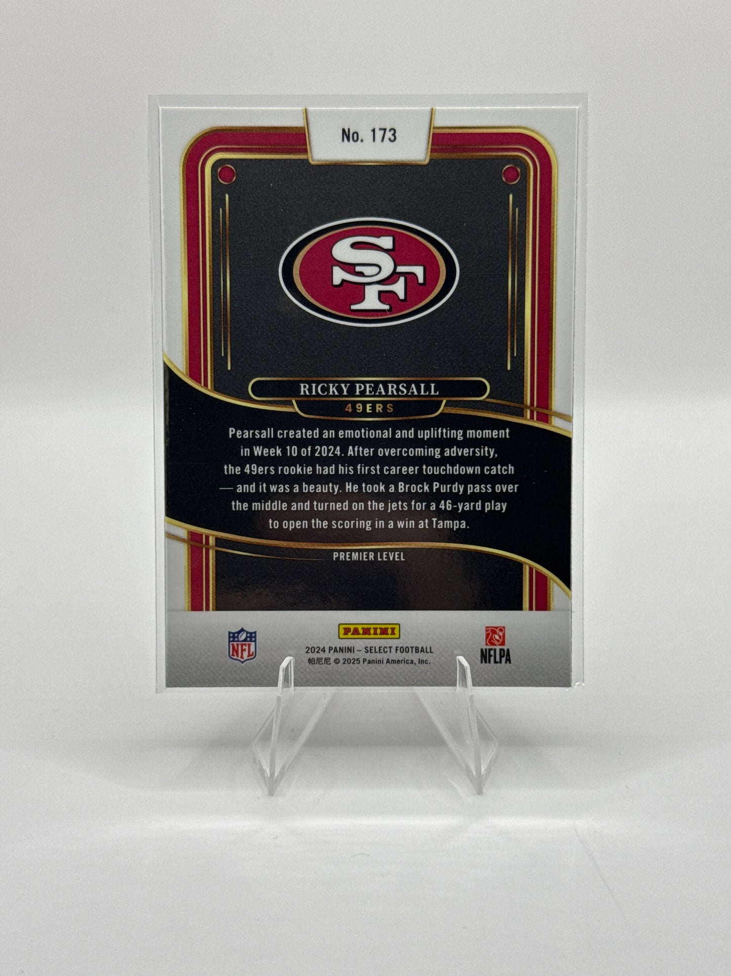 Ricky Pearsall (Rookie) #173 Premier Level 2024 Panini - Select Football