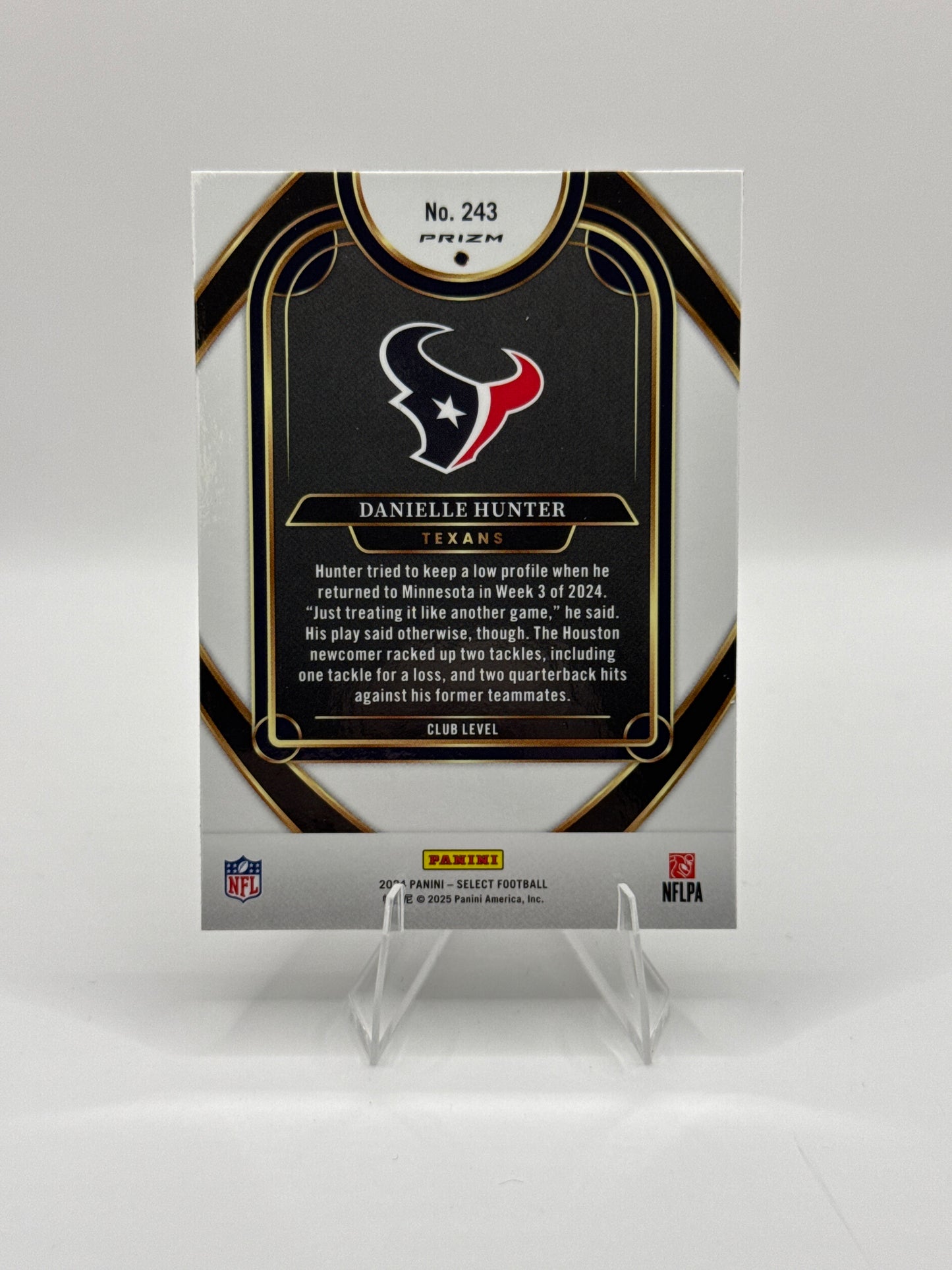 Danielle Hunter #243 Red Black Prizm Shock Club Level 2024 Panini - Select Football