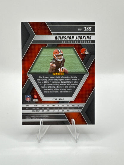 Quinshon Judkins Rookie #365 Red & White Stripe Prizm 2025 Panini - Prizm Football