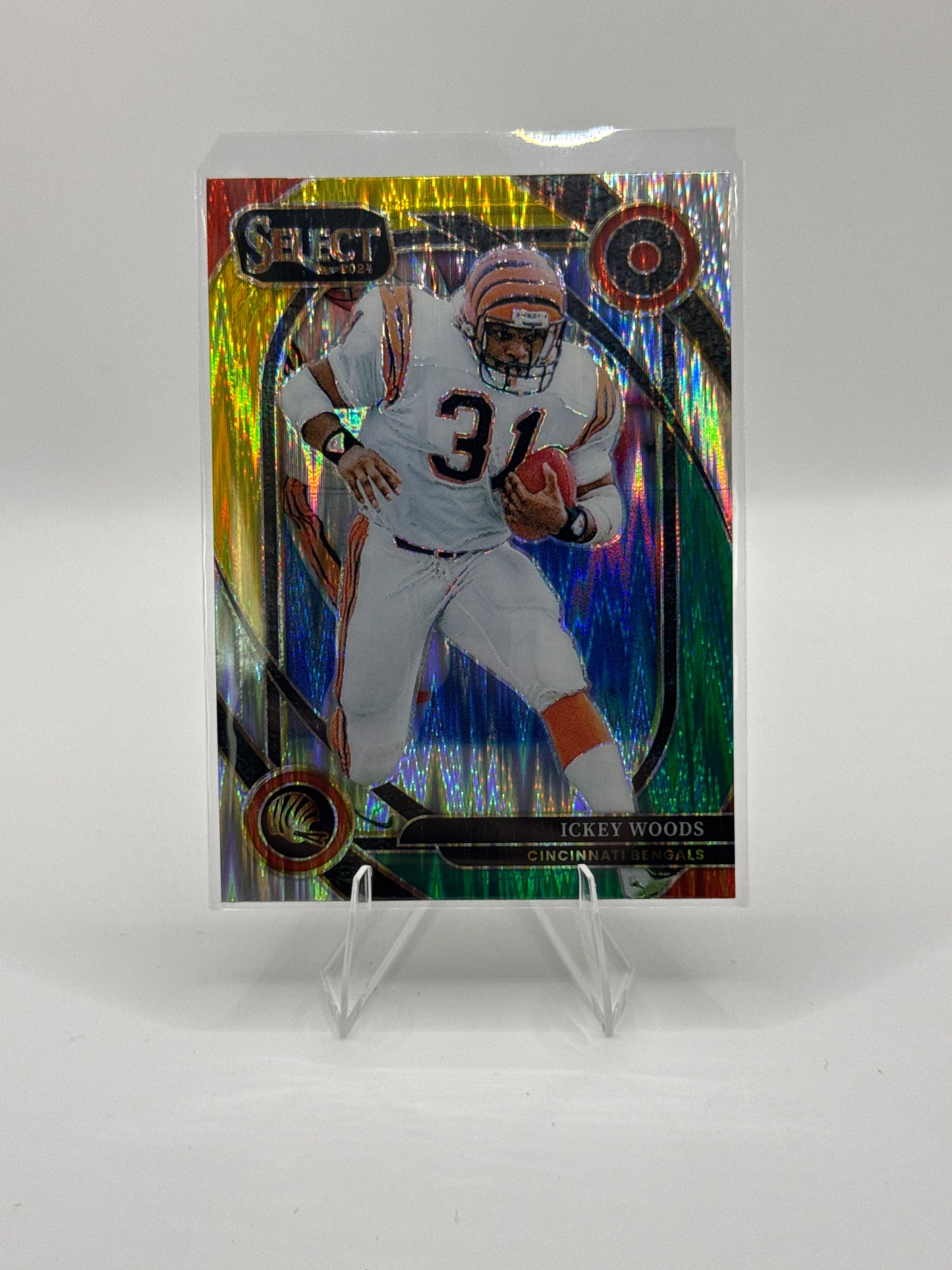 Ickey Woods #260 Green Yellow Prizm Shock Club Level