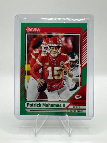 Patrick Mahomes #100 Green Press-Proof