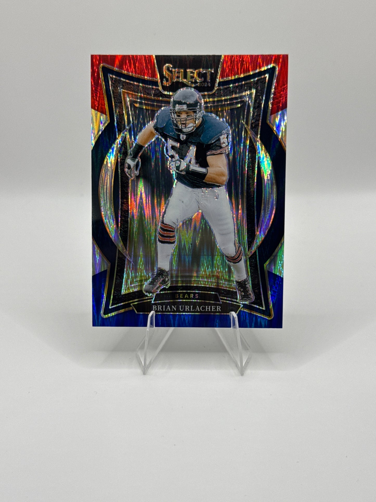 Brian Urlacher #13 Red Blue Prizm Shock 2024 Panini Select Concourse Level