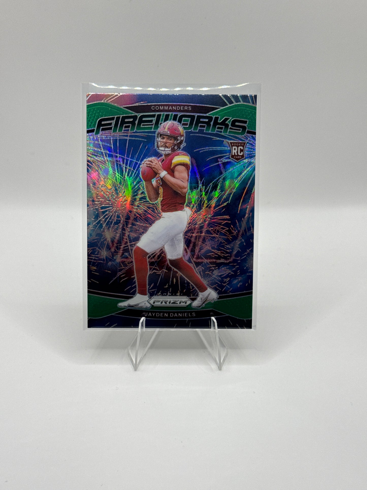 Jayden Daniels (Rookie) #24 Green Fireworks 2024 Prizm