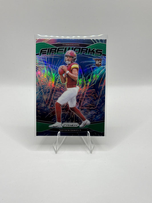Jayden Daniels (Rookie) #24 Green Fireworks 2024 Prizm