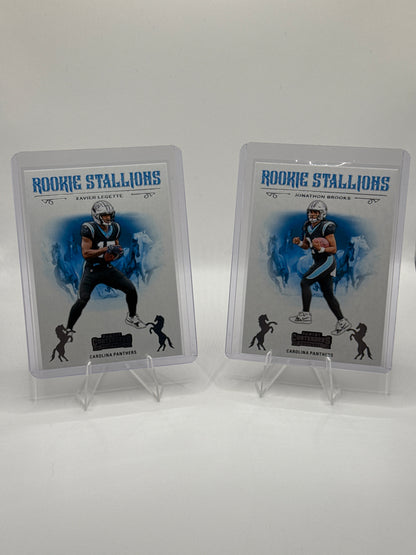 Xavier Legette #16 & Jonathon Brooks #23 Rookie Stallion cards