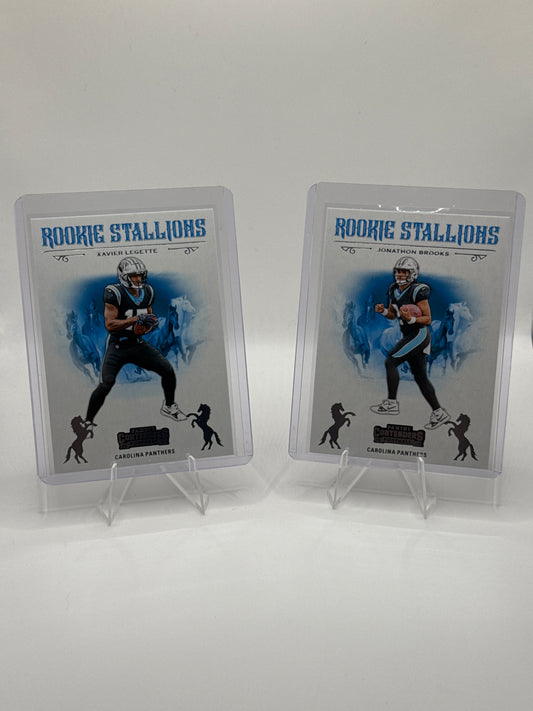 Xavier Legette #16 & Jonathon Brooks #23 Rookie Stallion cards