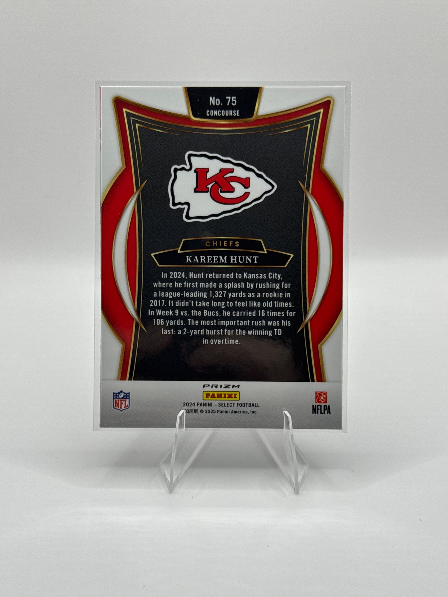 Kareem Hunt #75 Red Blue Prizm Shock Concourse Level 2024 Panini - Select Football