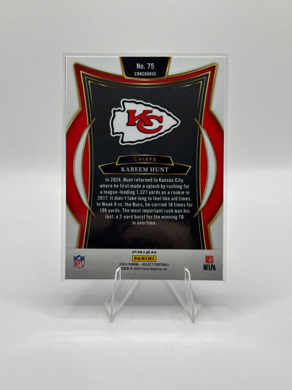 Kareem Hunt #75 Red Blue Prizm Shock Concourse Level 2024 Panini - Select Football