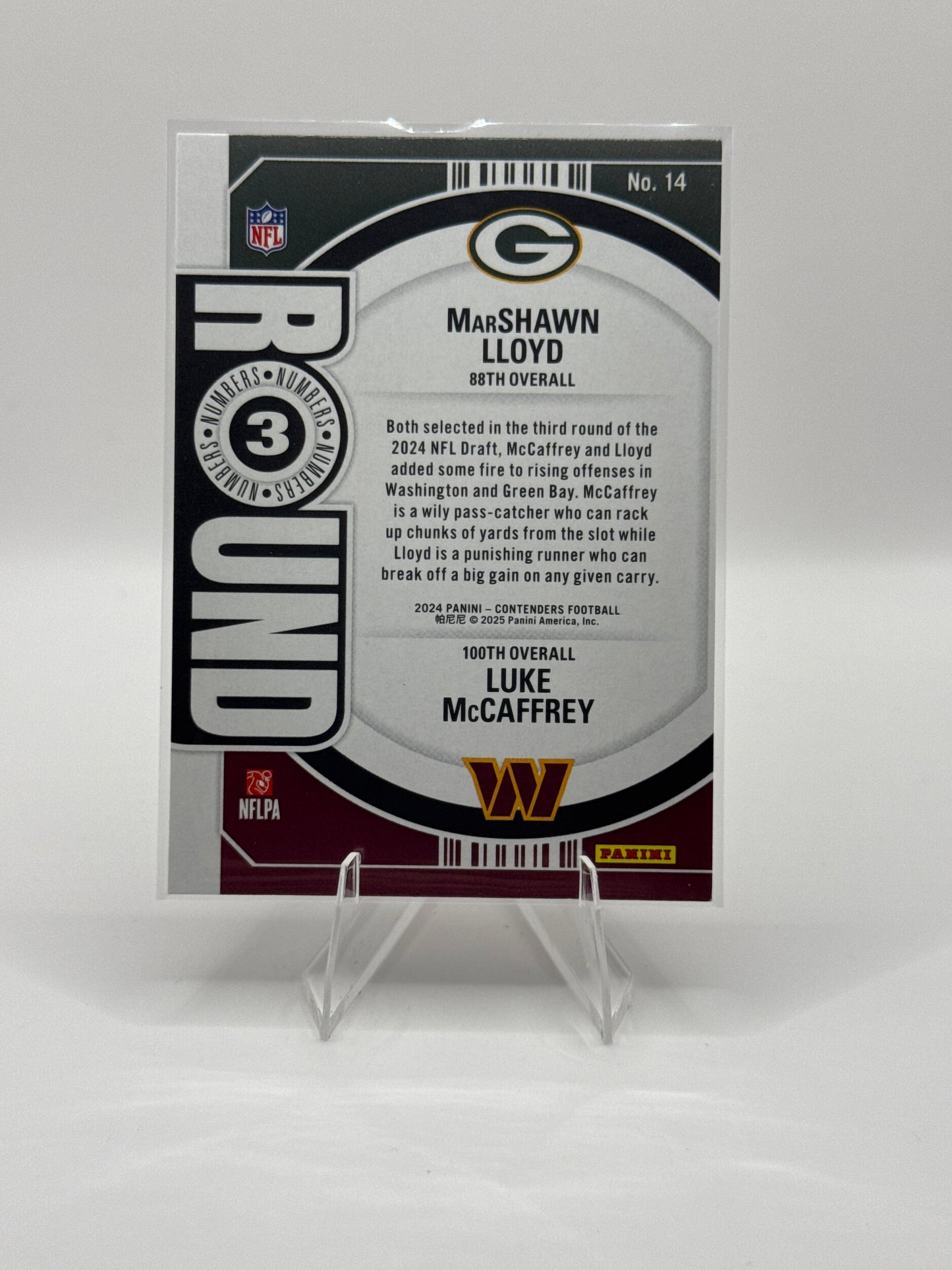 MarShawn Lloyd / Luke McCaffrey #14 Red 2024 Contenders Numbers