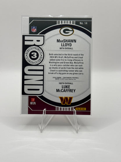 MarShawn Lloyd / Luke McCaffrey #14 Red 2024 Contenders Numbers