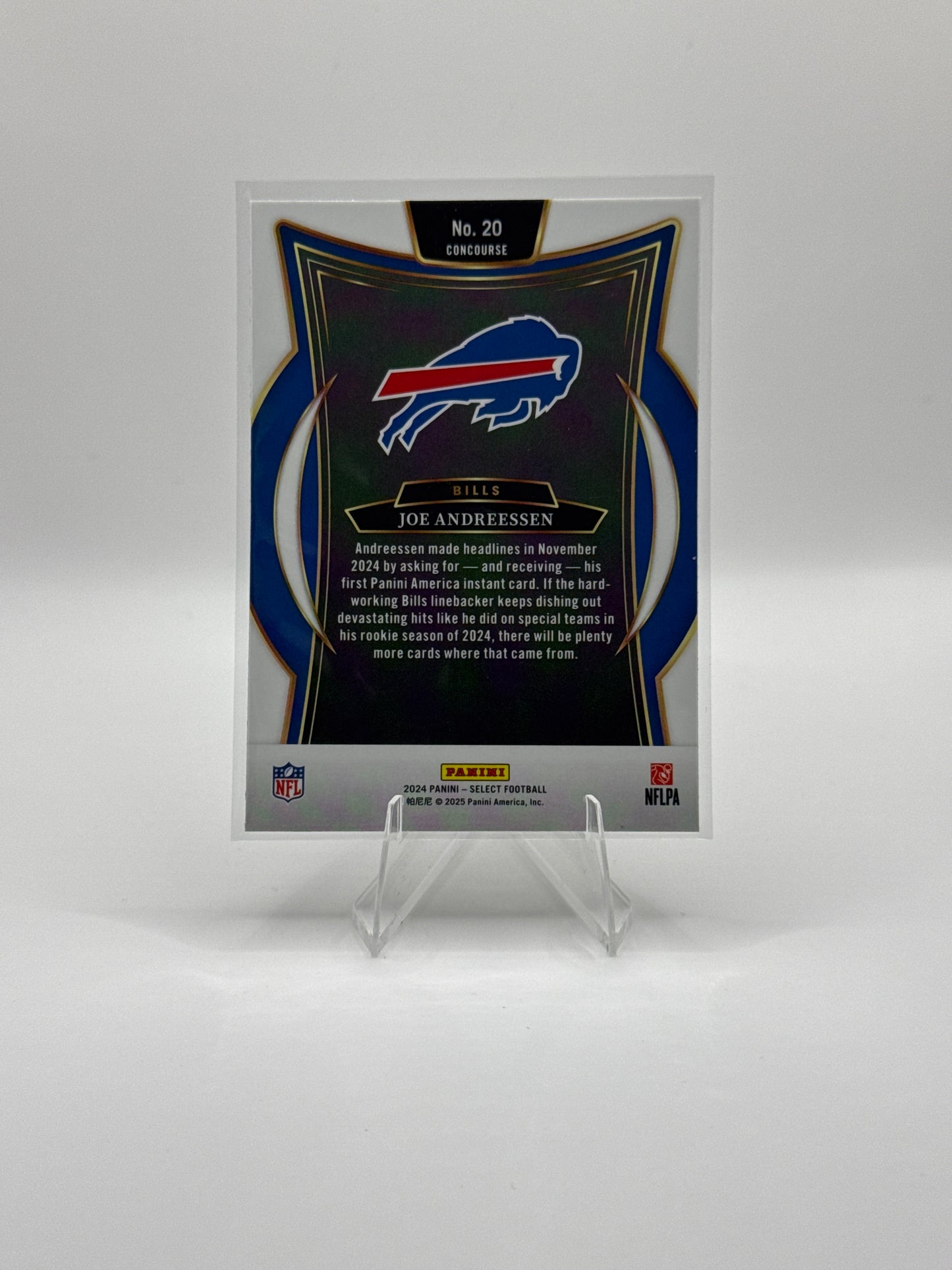 Joe Andreessen (Rookie) #20 Concourse Level 2024 Panini - Select Football