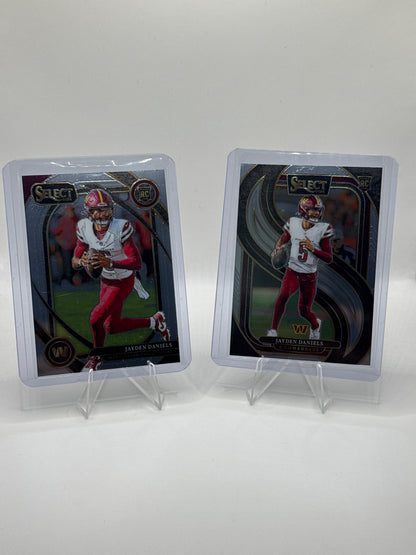 Jayden Daniels Rookie #217 Club Level and #112 Premier Level