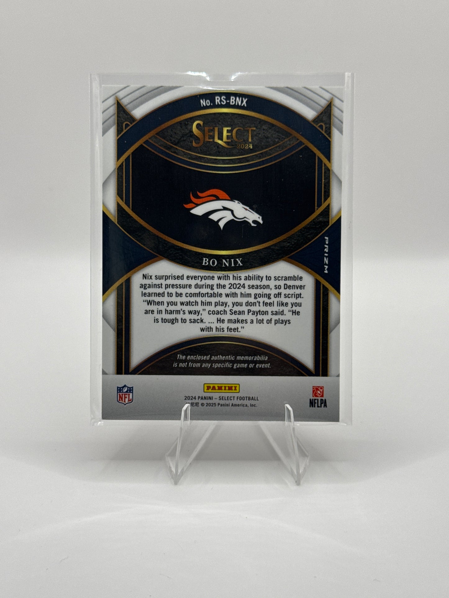 Bo Nix #RS-BNS Red Prizm Rookie Swatches