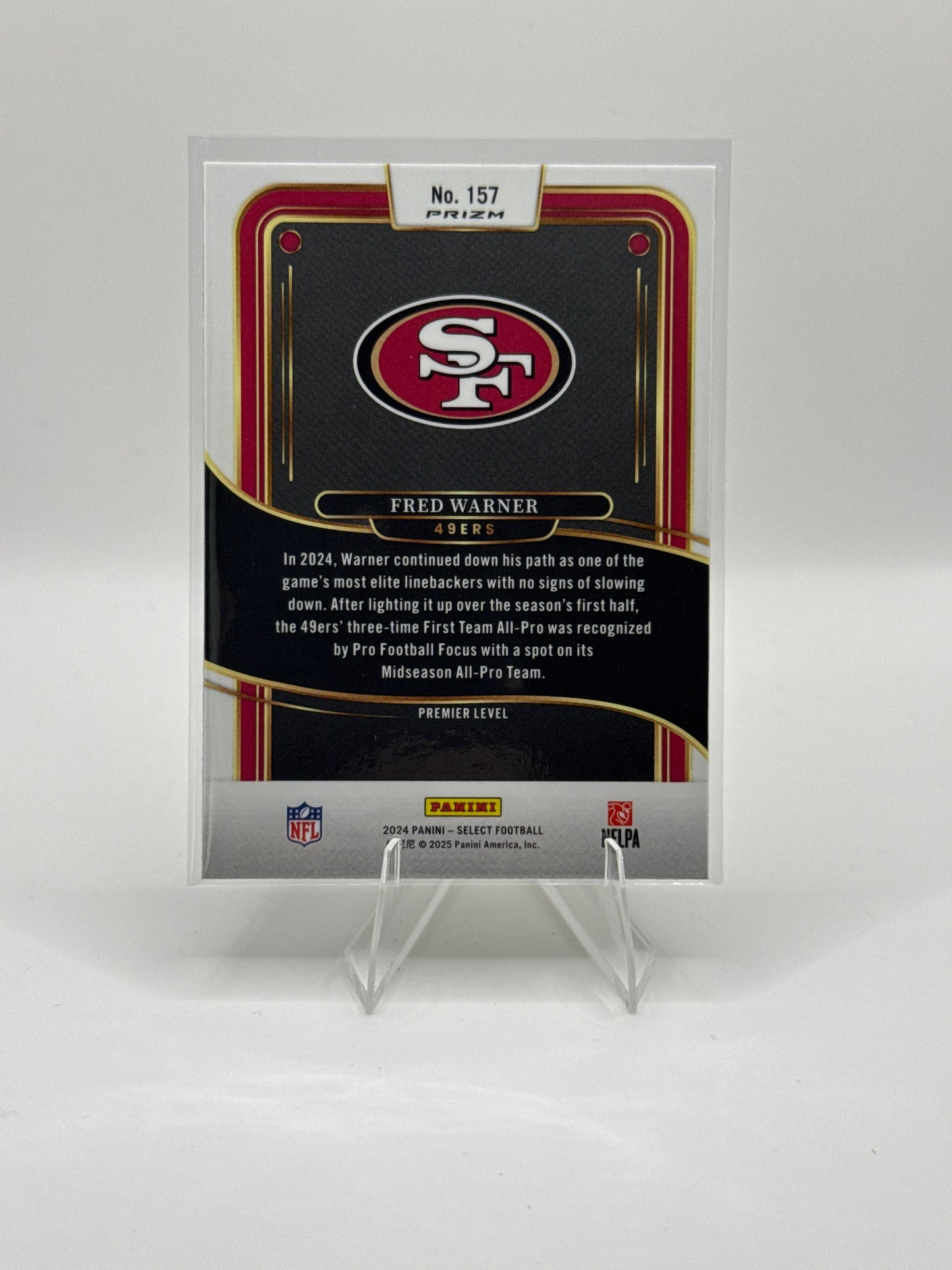 Fred Warner #157 Green Yellow Prizm Shock Premier Level