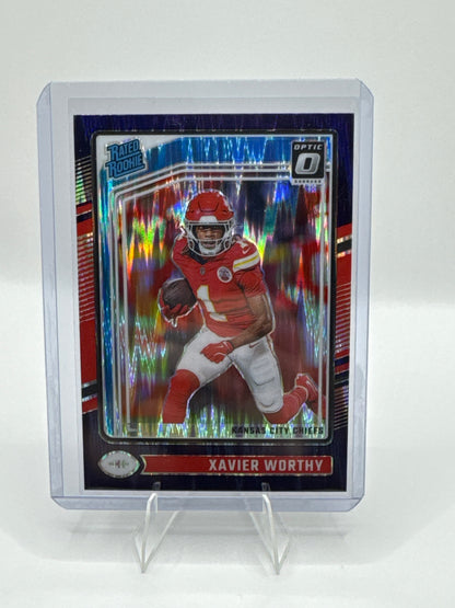 Xavier Worthy (Rookie) #300 Purple Shock