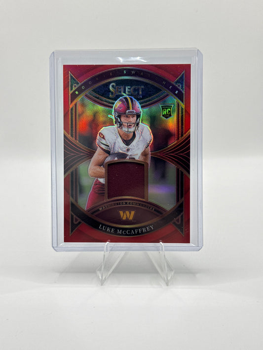 Luke McCaffrey (Rookie) #RS-LMY Red Prizm Rookie Swatches