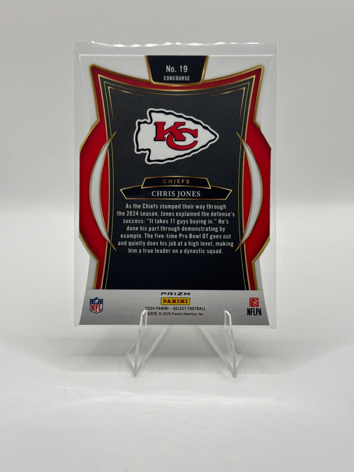 Chris Jones #19 Silver Prizm Die-Cut Concourse Level 2024 Panini - Select Football