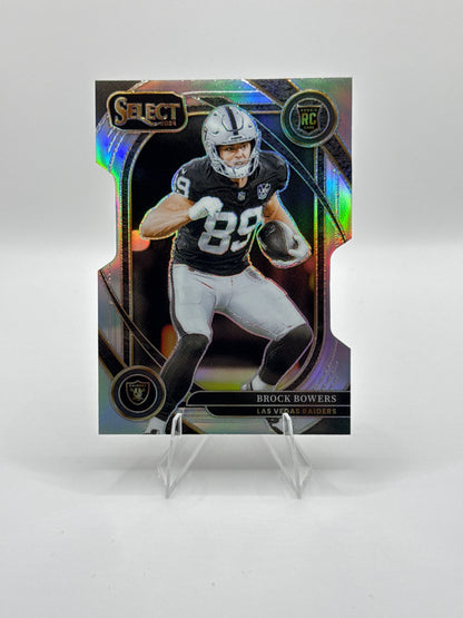 Brock Bowers (Rookie) #222 Silver Prizm Die-Cut Club Level 2024 Panini - Select Football