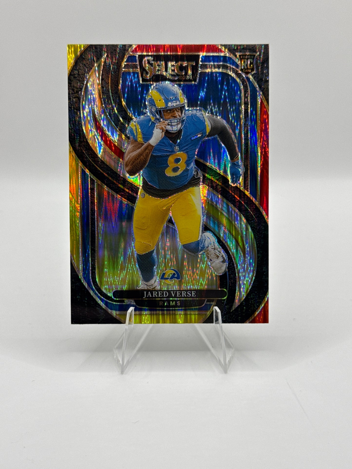 Jared Verse (Rookie) #132 Red Yellow Prizm Shock Premier Level 2024 Panini - Select Football