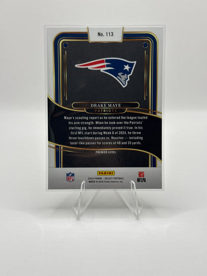 Drake Maye (Rookie) #113 Premier Level 2024 Panini - Select Football