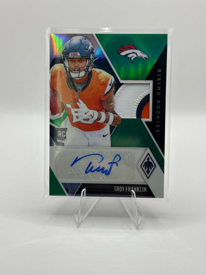 Troy Franklin Rising Rookies #RRAJ-TFN Tri-Colored Patch Autograph 13/49