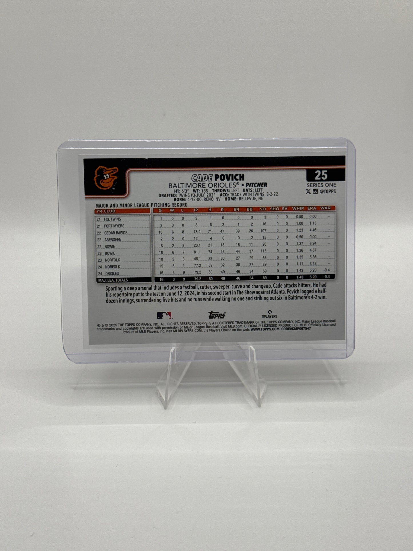 Cade Povich (Rookie) Diamante Foil #25