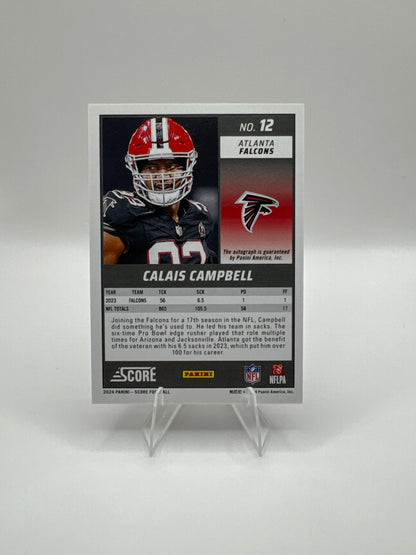 Calais Campbell #12 Red Autograph /20 Color Match!