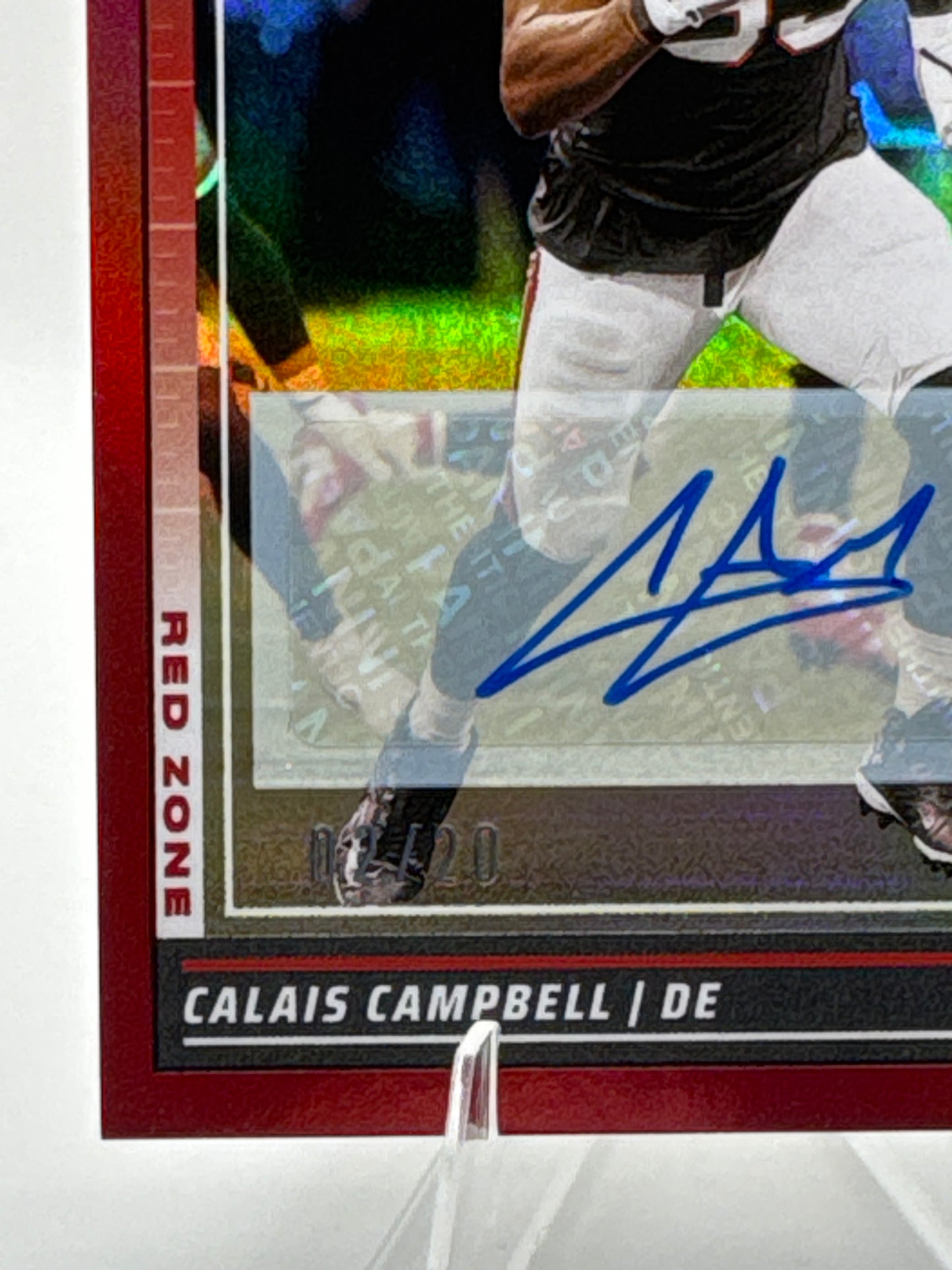 Calais Campbell #12 Red Autograph /20 Color Match!